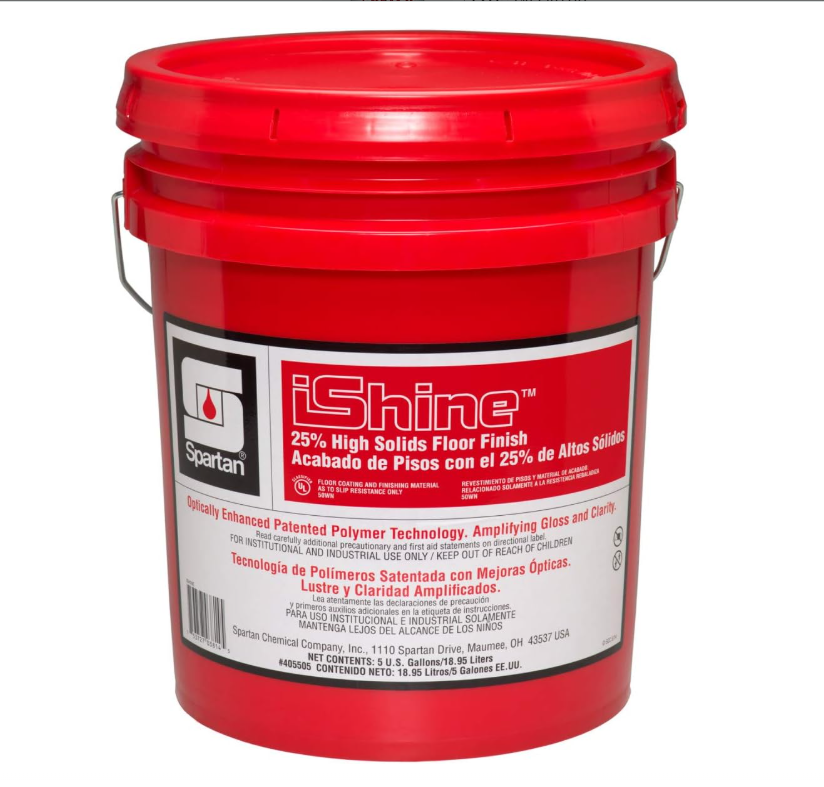 Spartan iShine 25% High Solids Floor Finish 5-gallon