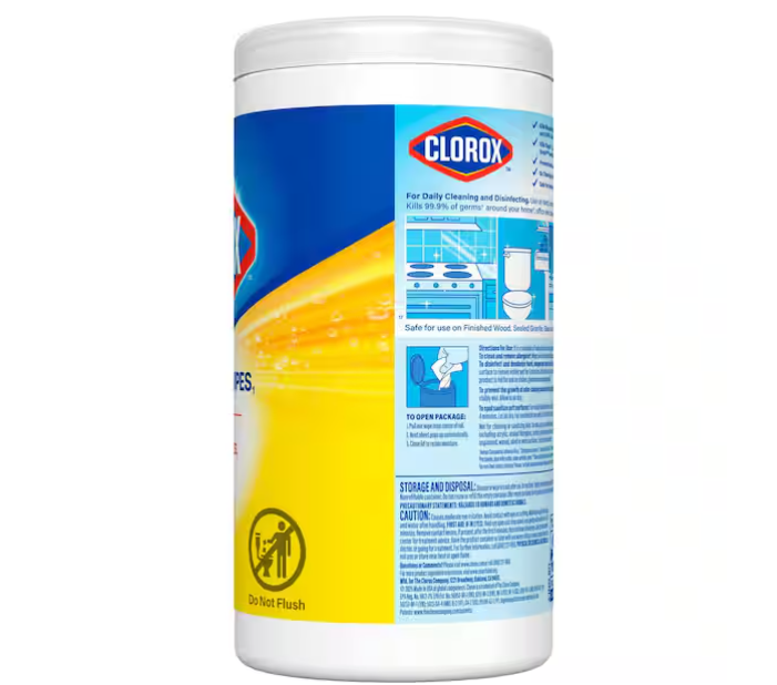 Lemon Bleach Free Disinfecting Cleaning Wipes
