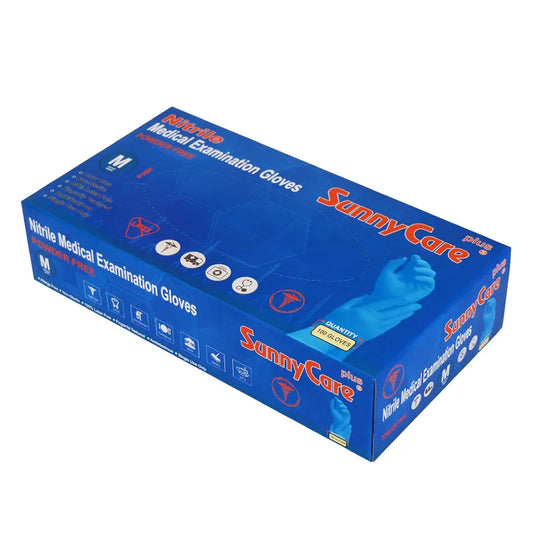 100Pk SunnyCare Nitrile Medical Powder Free Gloves