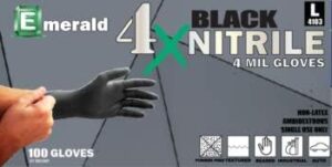 Emerald Black Nitrile Gloves