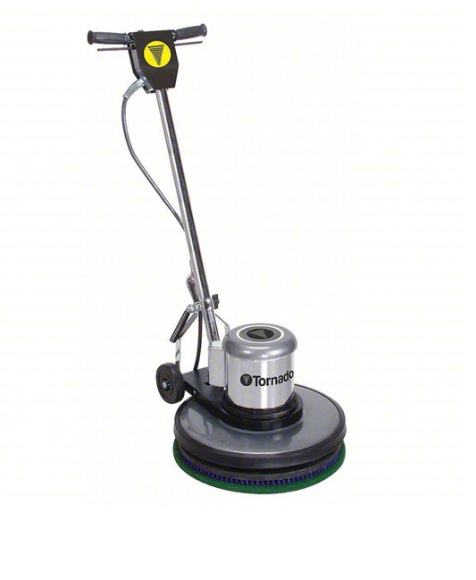 Tornado Floor Scrubber: 20 in Machine Size, 175 RPM Brush Speed - Max, 48 in Handle Lg, Aluminum
