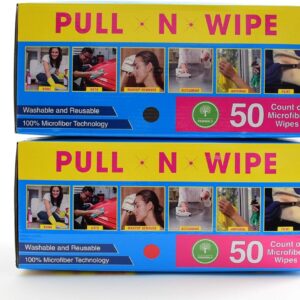 50Pk Pull N Wipe Reusable Multipurpose Cloths