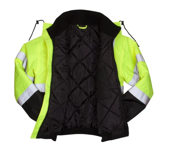 Pyramex® Hi Vis Waterproof Black Bottom Bomber Safety Jacket