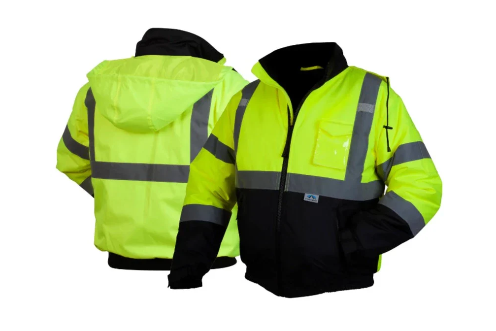 Pyramex® Hi Vis Waterproof Black Bottom Bomber Safety Jacket