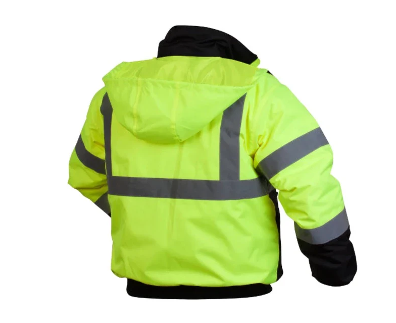 Pyramex® Hi Vis Waterproof Black Bottom Bomber Safety Jacket
