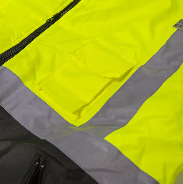 Yellow Mesh High Visibility Reflective Class 3 Safety Vest Bomber Jacket- XL