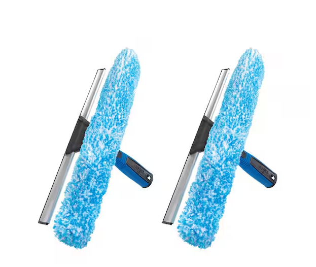 Unger 14 in. 2-in-1 Window Cleaner Squeegee and Scrubber Combo