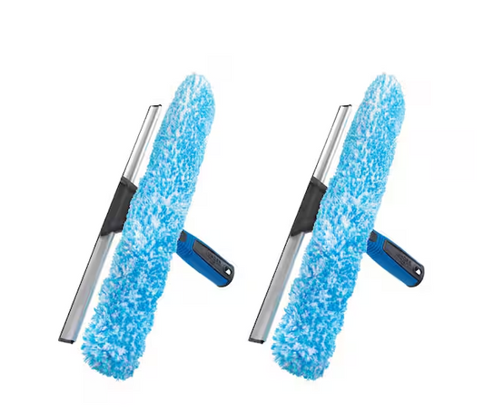 Unger 14 in. 2-in-1 Window Cleaner Squeegee and Scrubber Combo
