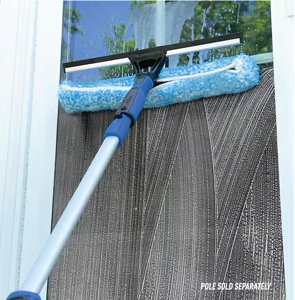 Unger 14 in. 2-in-1 Window Cleaner Squeegee and Scrubber Combo