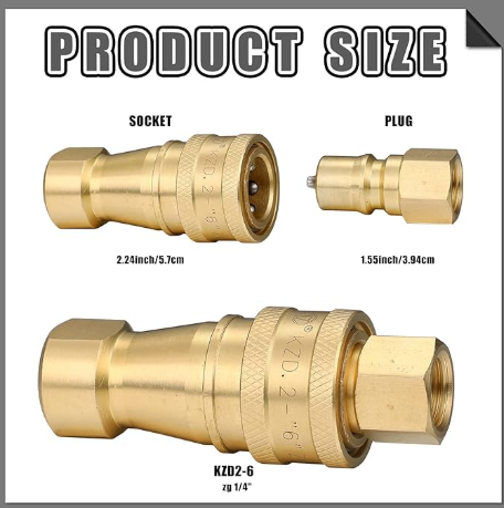 1/4" Quick Disconnect Coupler Valve Quick Disconnect Coupler Valve for Carpet Cleaning Wand