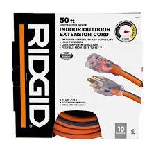 Rigid 50 ft. 14/3 Extension Cord in Orange and Gray